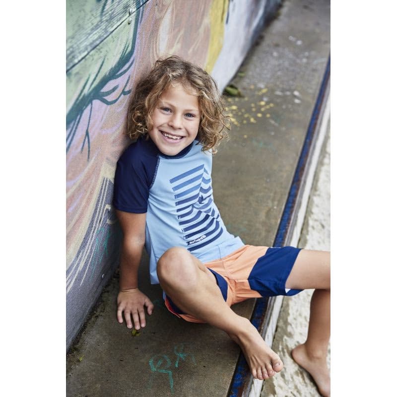 Chlapčenské tričko na kúpanie COLOR KIDS T-shirt W Print, cerulean 4