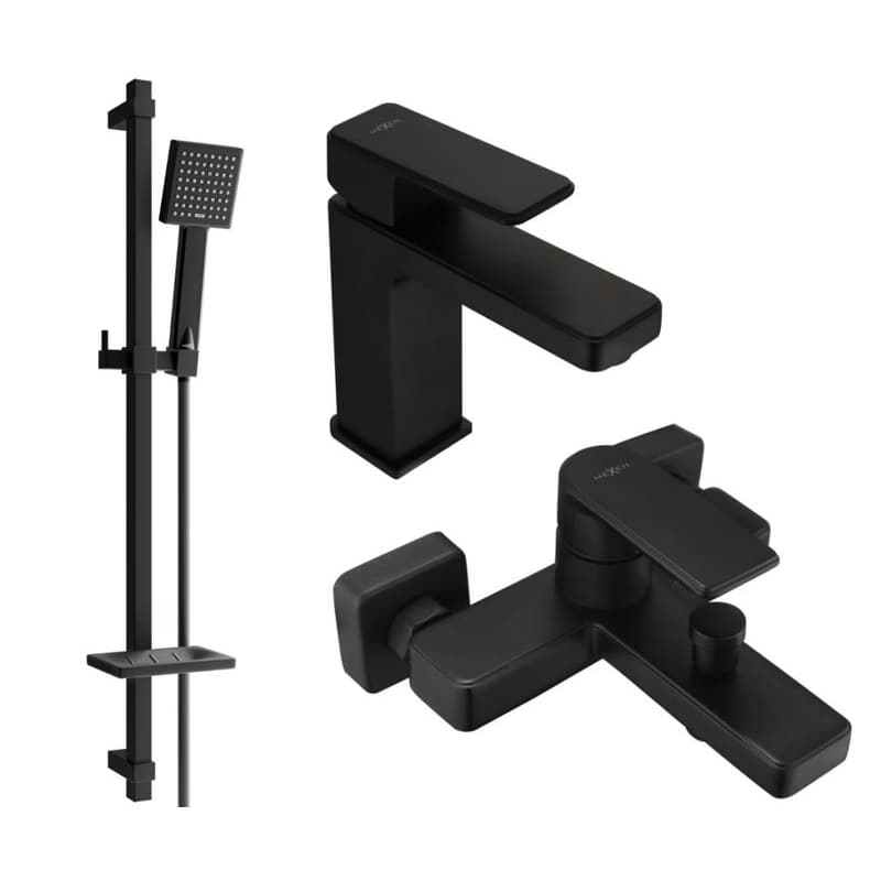 MEXEN/S - Mino DQ45 SET vaňová a umývadlová batéria, čierna 72403DQ45-70