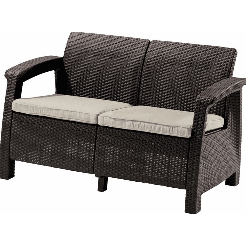 KETER Záhradná pohovka GREEK LOVE SEAT | hnedá 1