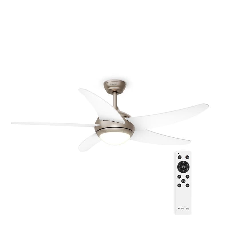 Klarstein Bolero stropný ventilátor s osvetlením | 132 cm | 35 W | Tichý chod | Drevo 1