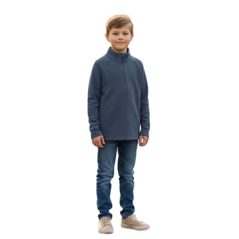 Detská lyžiarska mikina s 1 2 zipsom COLOR KIDS Fleece Pulli - Stretch-7842-Stormy Weather 2