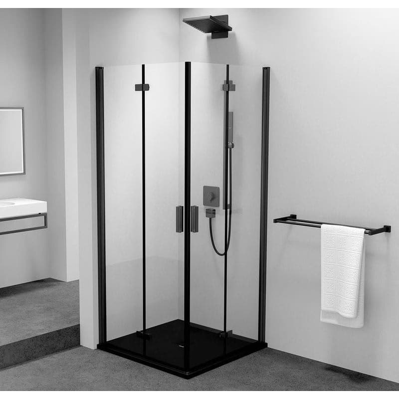 POLYSAN - ZOOM BLACK štvorcová sprchová zástena 700x700, rohový vstup ZL4715BL-02