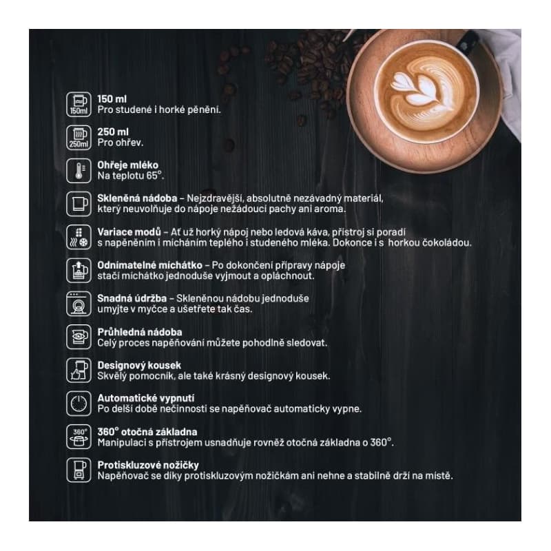 Lauben Milk Frother 600BG - napeňovač mlieka 6