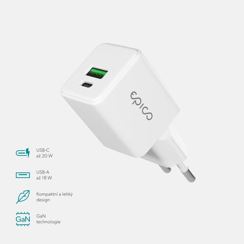 Epico UltraBoost GaN 20W sieťový adaptér EA20 - biela 4