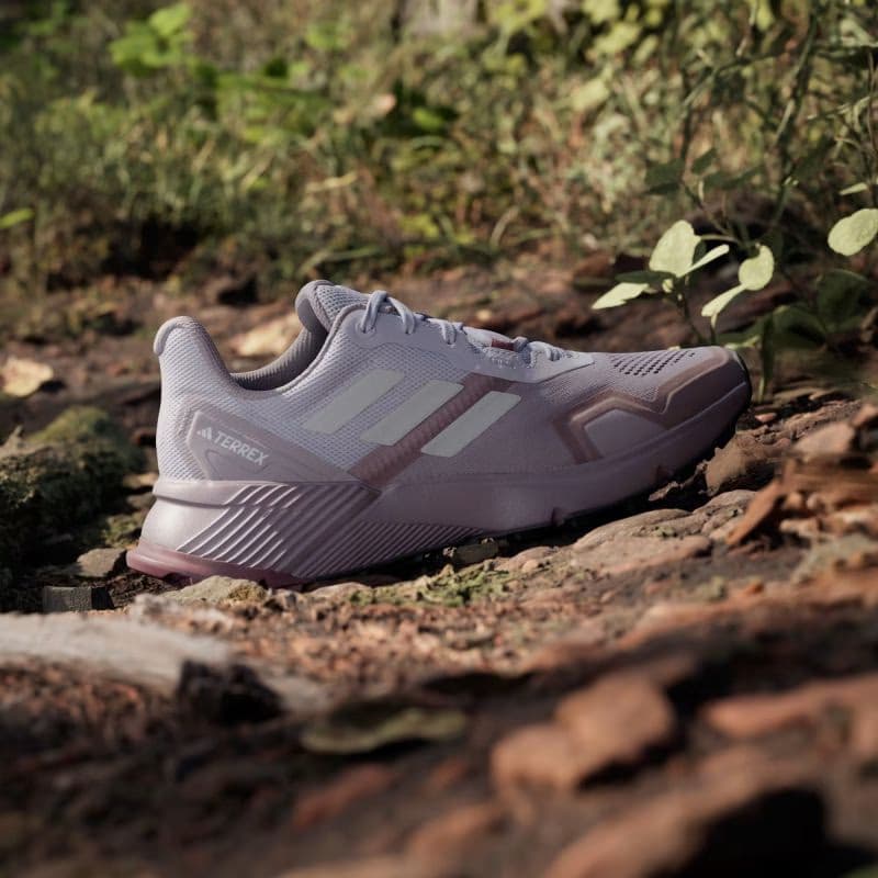 Dámska bežecká trailová obuv ADIDAS Terrex Soulstride W preloved fig grey one burgundy 3