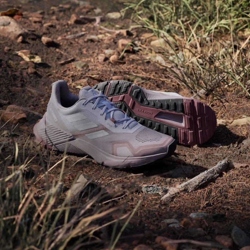 Dámska bežecká trailová obuv ADIDAS Terrex Soulstride W preloved fig grey one burgundy 6
