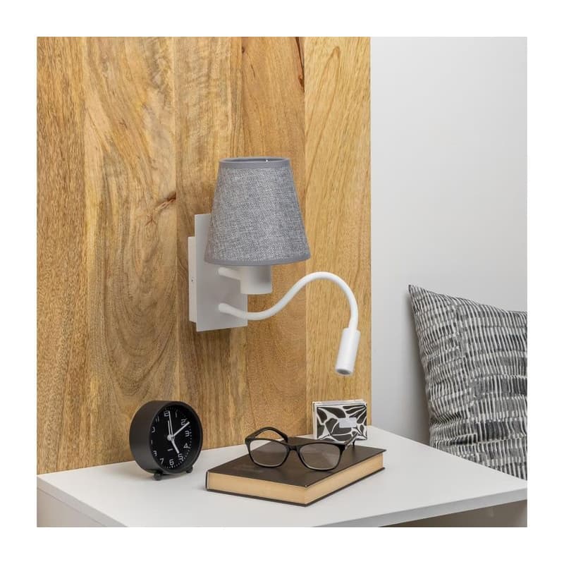 Brilagi - LED Nástenná lampa NUBILA 1xE27/25W/230V + LED/3W biela/šedá BG1559+BG1569
