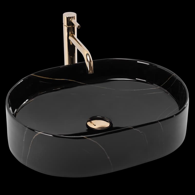REA - Umývadlo na dosku Nadia 50 Black Stone REA-U9240 1