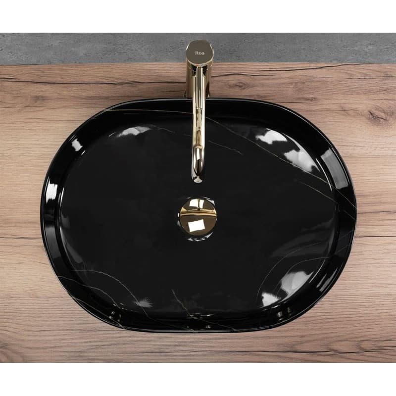 REA - Umývadlo na dosku Nadia 50 Black Stone REA-U9240 6