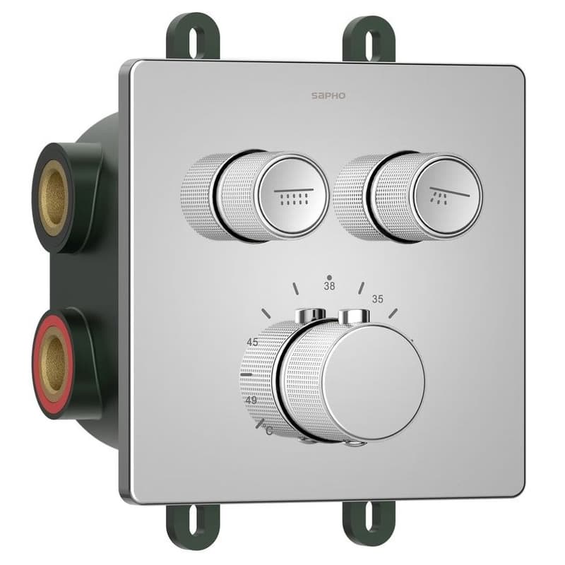 SAPHO - SMART SELECT podomietková termostatická sprchová batéria, box, 2 výstupy, chróm RP042 1
