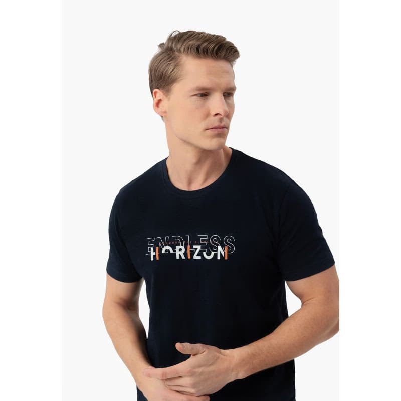 Pánske tričko s krátkym rukávom VOLCANO T-RIZ-NAVY 2