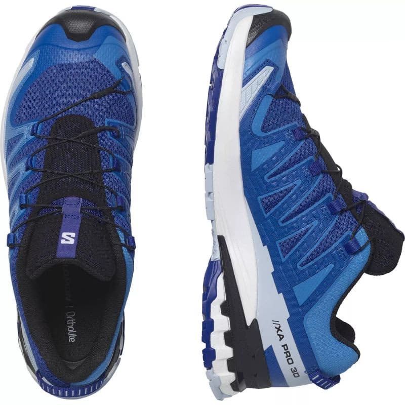 Pánska bežecká trailová obuv SALOMON XA Pro 3D V9 surf the web ibiza blue white 4