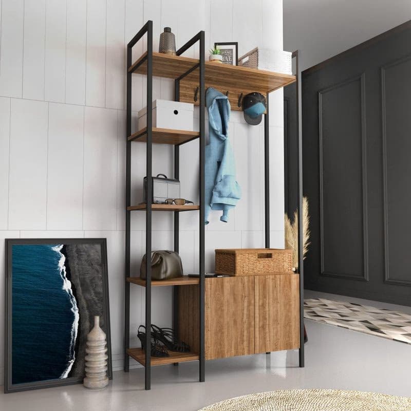 Predsieňová stena Doga - Walnut, Black 5