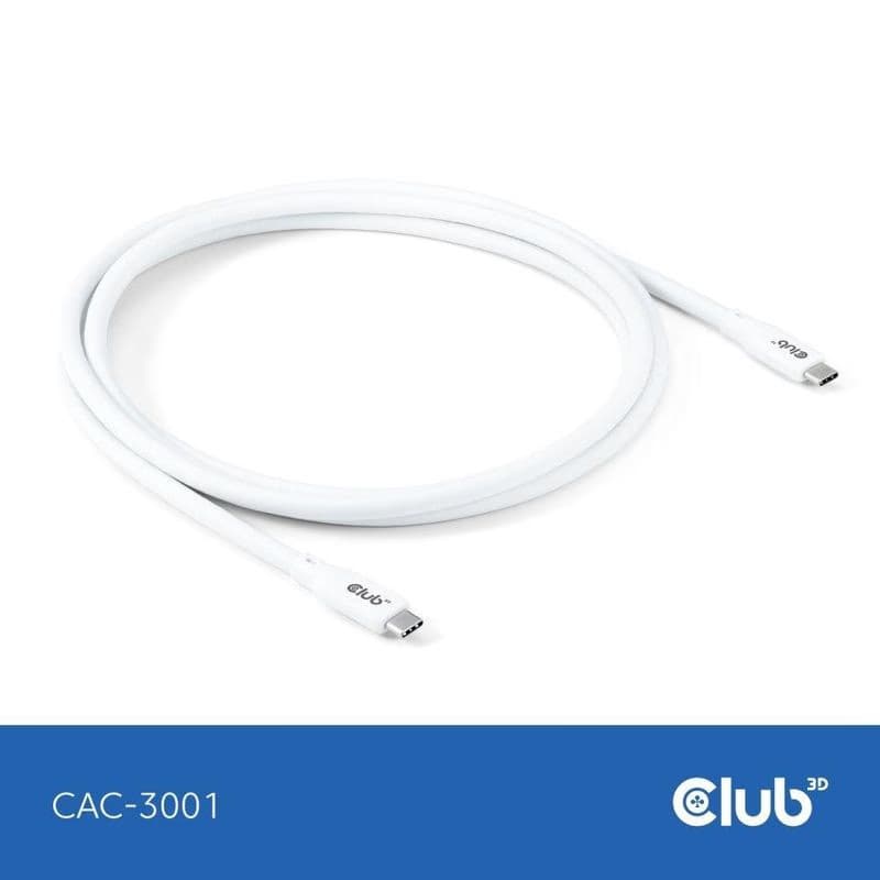 Club3D Kábel USB-C 4.0, 20Gbps, 4K60Hz, PD 240W, 2m, biela 2