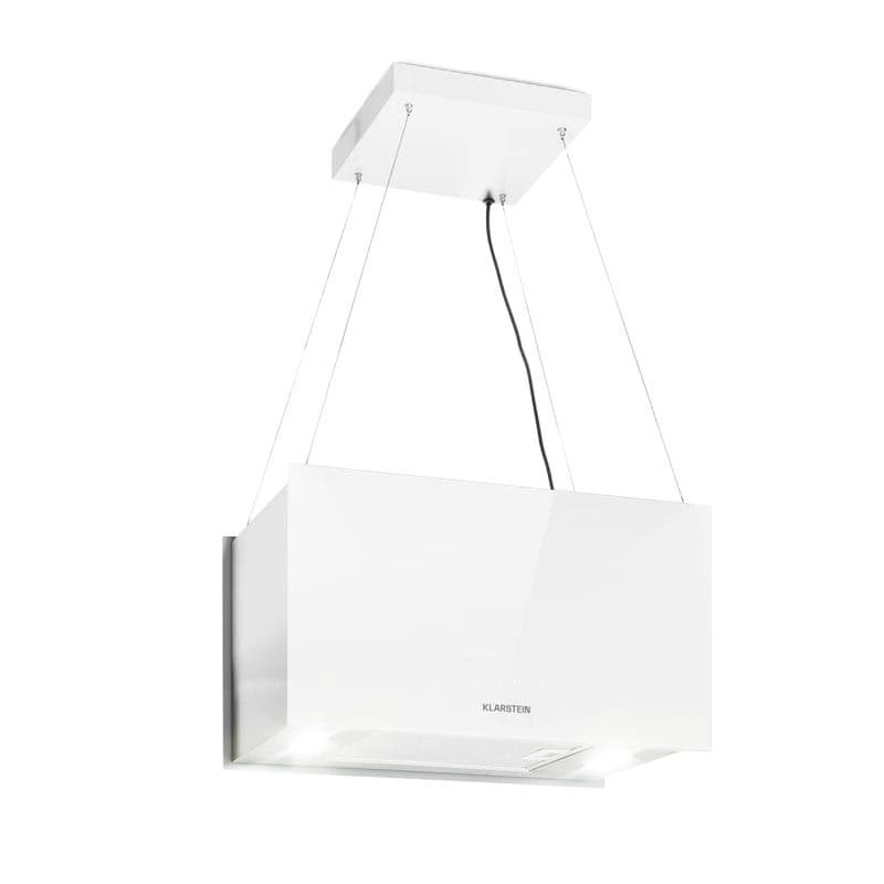 Klarstein Kronleuchter L, digestor, 60 cm, ostrovčekový, 590 m³/h, dotykové ovládanie, LED, biely