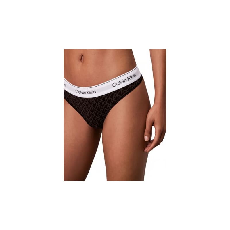 Dámske nohavičky CALVIN KLEIN Thong Icon Cotton Modal seamless emblem black ashford gray 1