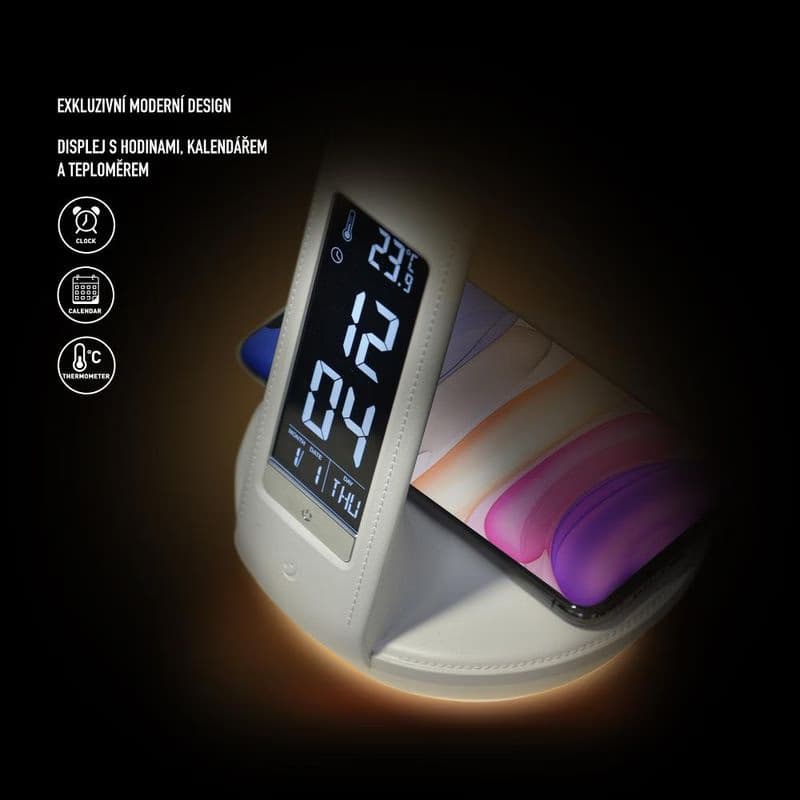 RTL 204 stm.LED lamp.čierna Qi 6W RETLUX 3