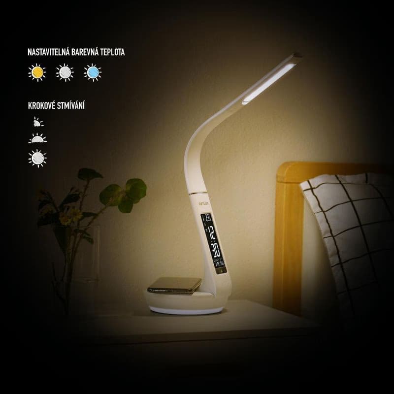 RTL 204 stm.LED lamp.čierna Qi 6W RETLUX 6