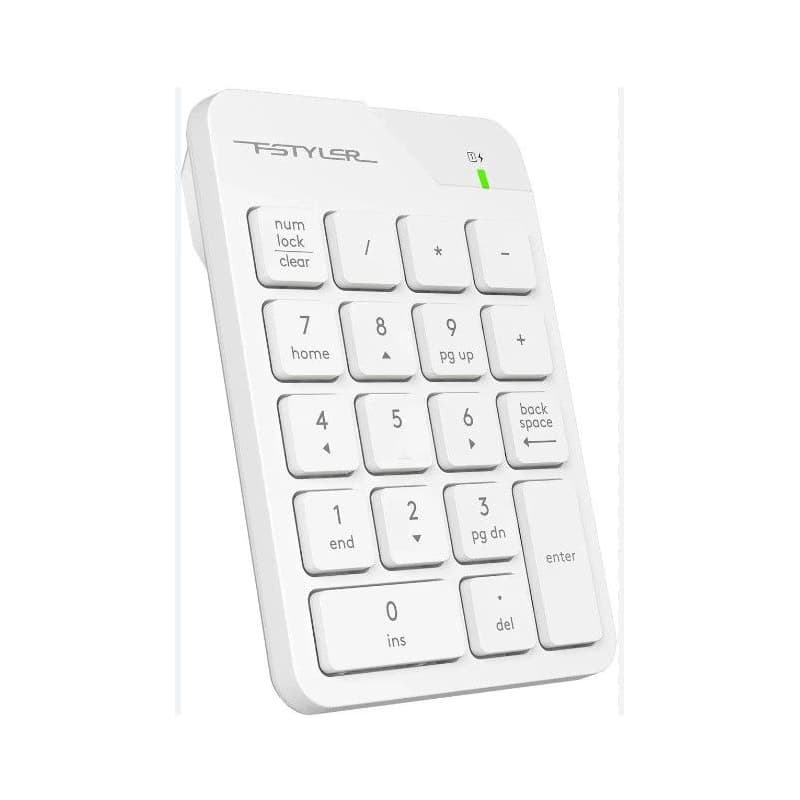 A4tech FSTYLER bezdrôtová numerická klávesnica, USB nano, biela