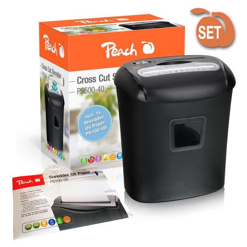 PEACH skartovač Cross Cut Shredder PS500-40, krížový rez, P-4, 21 l