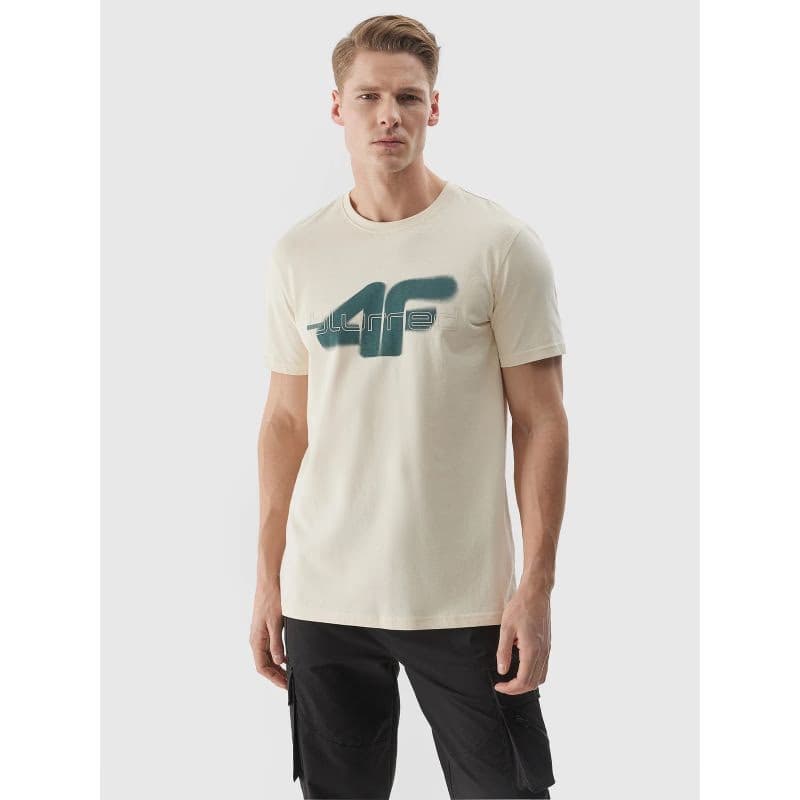 Pánske tričko s krátkym rukávom 4F TSHIRT-WSS24TTSHM1317-12S-CREME 2