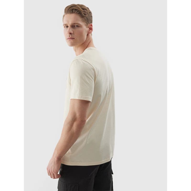 Pánske tričko s krátkym rukávom 4F TSHIRT-WSS24TTSHM1317-12S-CREME 3