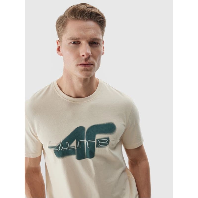 Pánske tričko s krátkym rukávom 4F TSHIRT-WSS24TTSHM1317-12S-CREME 4