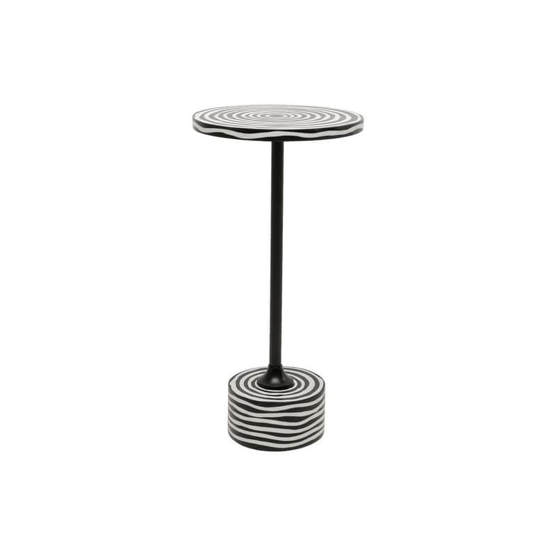 Domero Swirl príručný stolík čierno-biely Ø25 cm 1