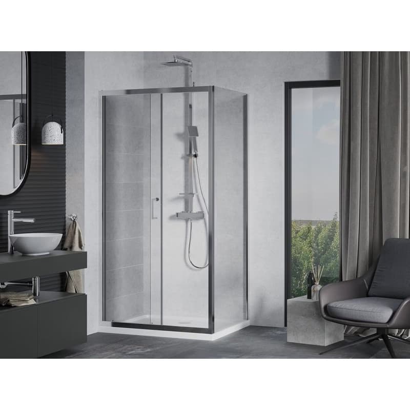 MEXEN/S - Apia Sprchovací kút 140x70, transparent, chrom + vanička so sifónom 840-140-070-01-00-4010 3
