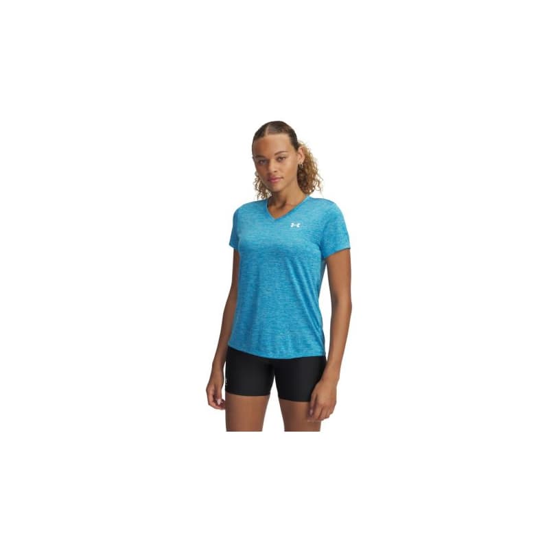 Dámske tréningové tričko s krátkym rukávom UNDER ARMOUR Tech SSV- Twist-BLU 1