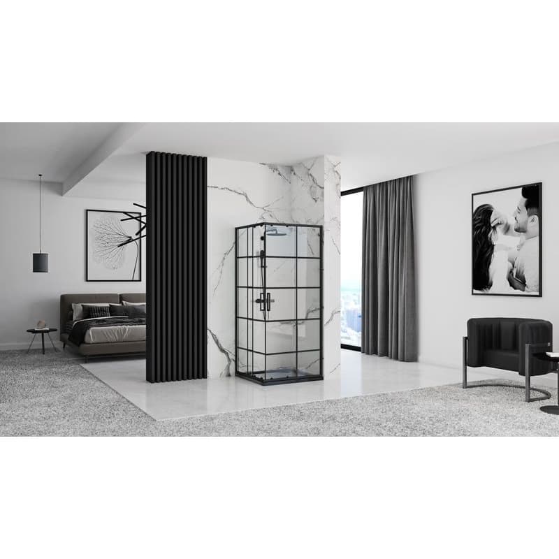 REA/S - Sprchovací kút CONCEPT 90x90 - čierny So sprchovou vaničkou Savoy black KPL-K1002 4