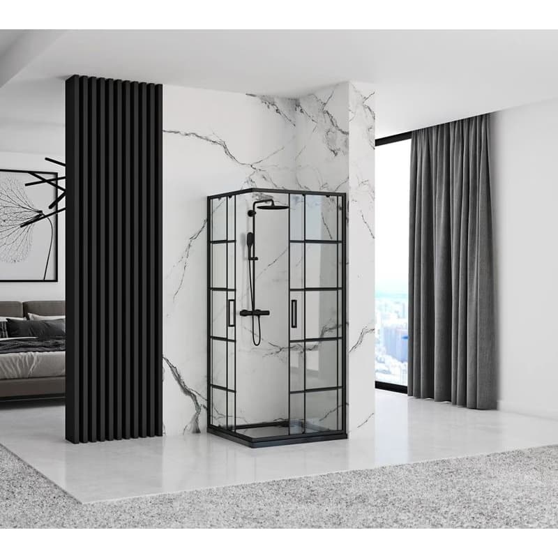 REA/S - Sprchovací kút CONCEPT 90x90 - čierny So sprchovou vaničkou Savoy black KPL-K1002 5