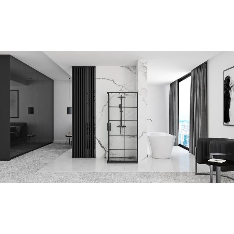 REA/S - Sprchovací kút CONCEPT 90x90 - čierny So sprchovou vaničkou Savoy black KPL-K1002 6