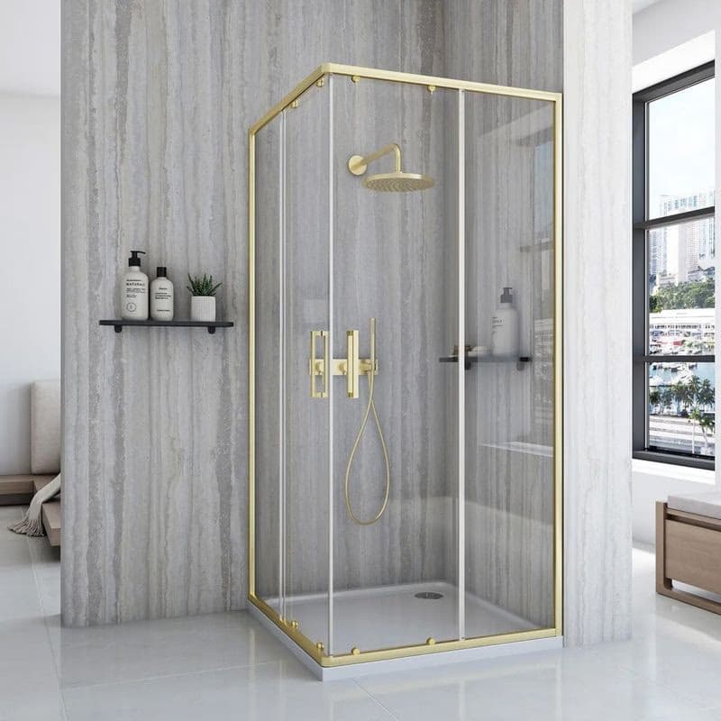 REA - Sprchovací kút City 90x90 Gold Bez sprchovej vaničky REA-K6443 3