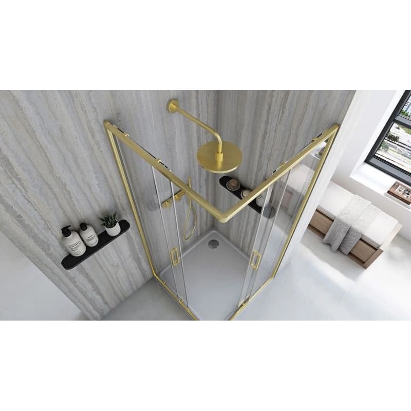 REA - Sprchovací kút City 90x90 Gold Bez sprchovej vaničky REA-K6443 5