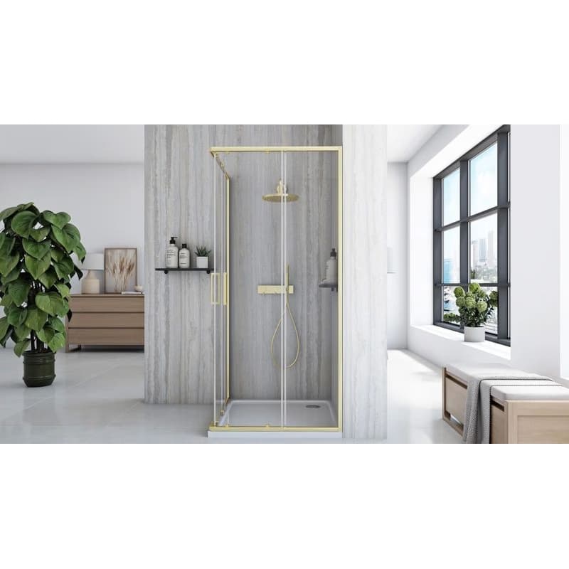 REA - Sprchovací kút City 90x90 Gold Bez sprchovej vaničky REA-K6443 6