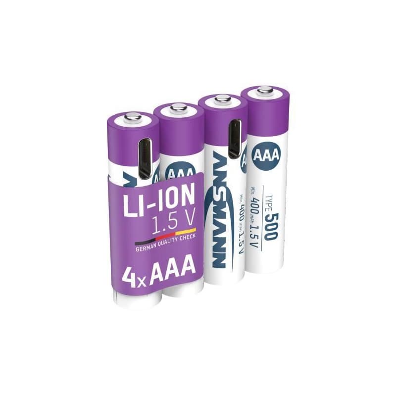 Ansmann Li-ión typ AAA, min. 400mAh, s nabíjacou elektronikou, USB-C 1