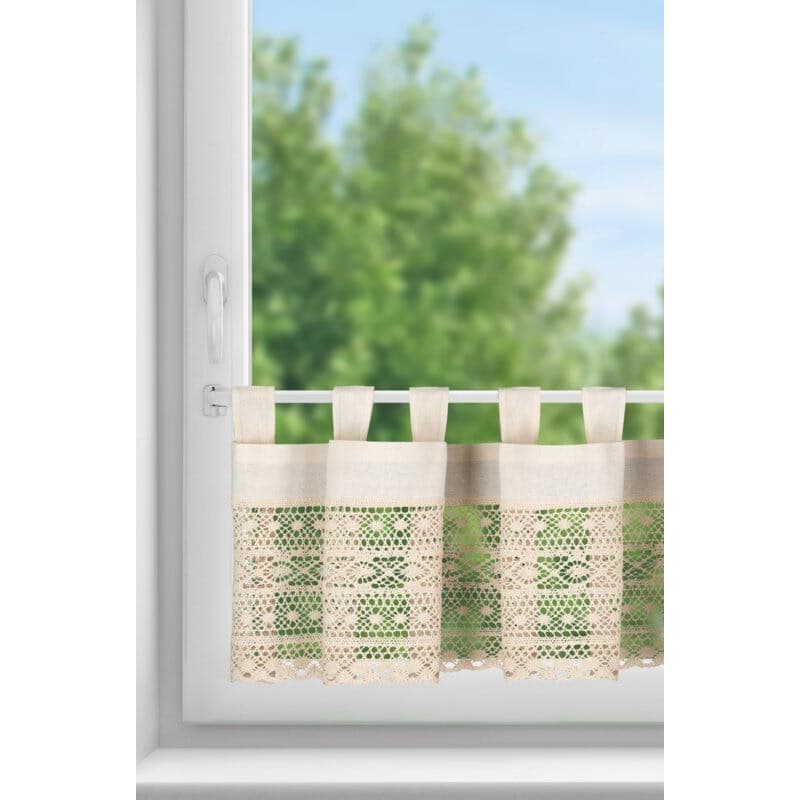 ArtFir Krátka záclona MADDELINE PU | svetlobéžová 150 x 35 cm 1