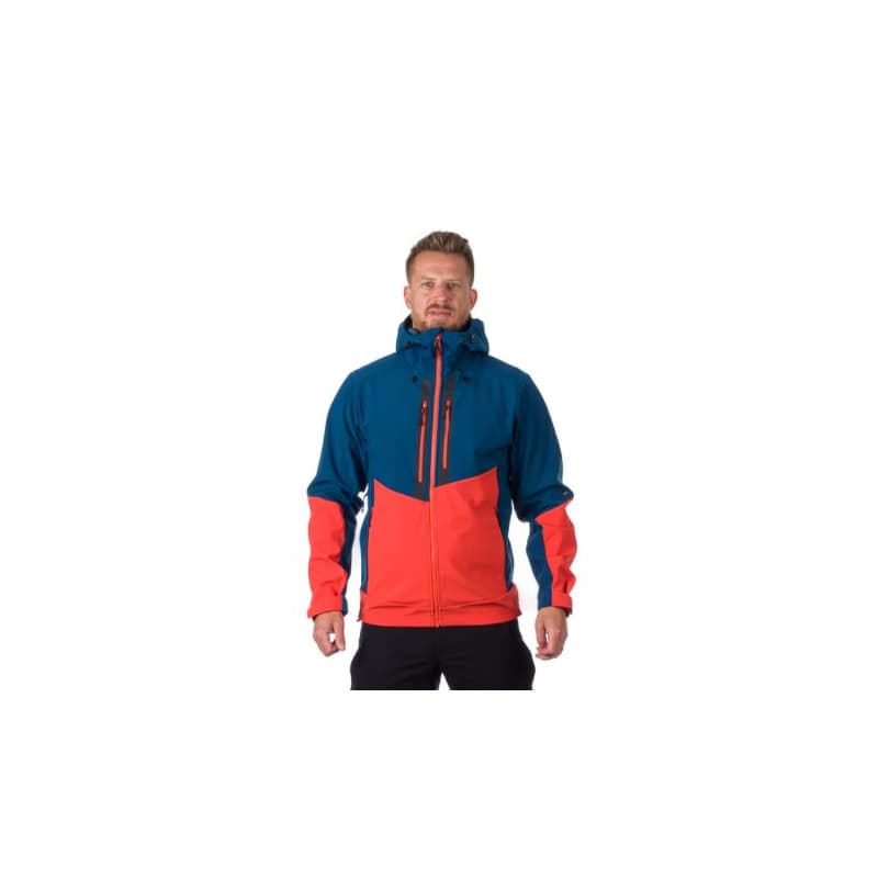 Pánska turistická softshellová bunda NORTHFINDER GRAYSON 631-inkblueorange