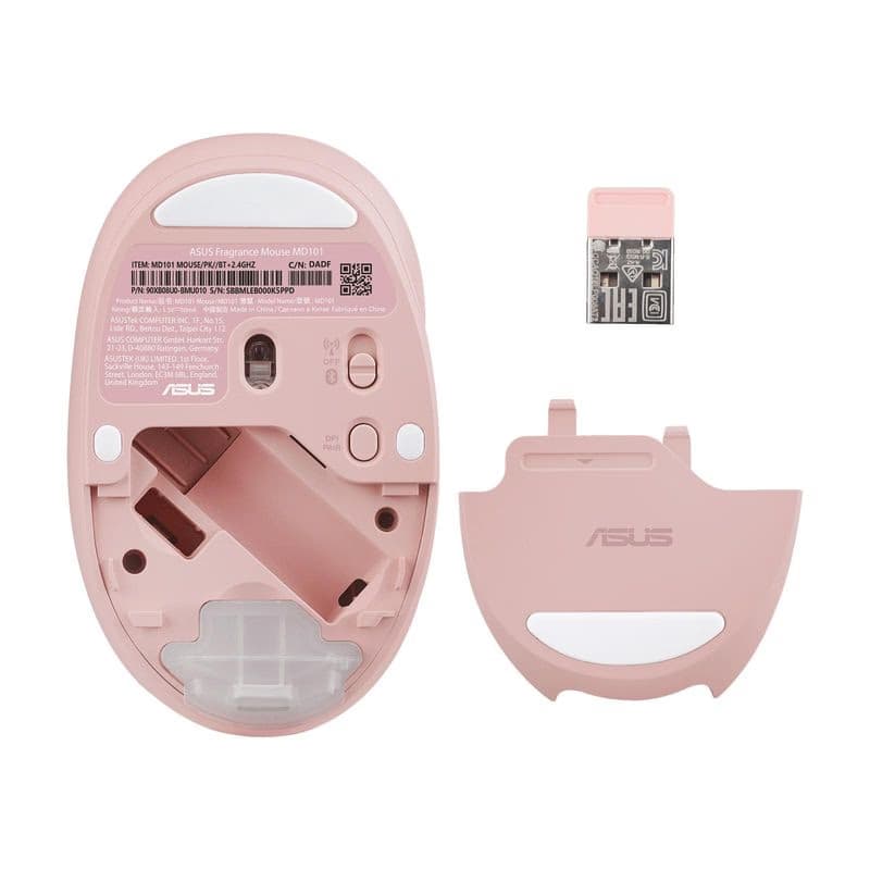 ASUS Fragrance Mouse MD101/Ergonomická/Optická/2 400 DPI/USB+BT/Ružová 5