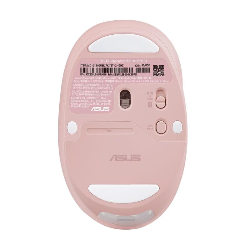 ASUS Fragrance Mouse MD101/Ergonomická/Optická/2 400 DPI/USB+BT/Ružová 6