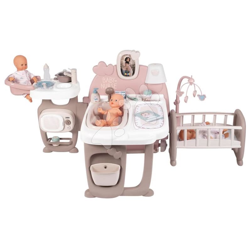 Domček pre bábiku Large Doll's Play Center Natur D'Amour Baby Nurse Smoby trojkrídlový s 23 doplnkami (kuchynka, kúpelňa, spálňa) 1