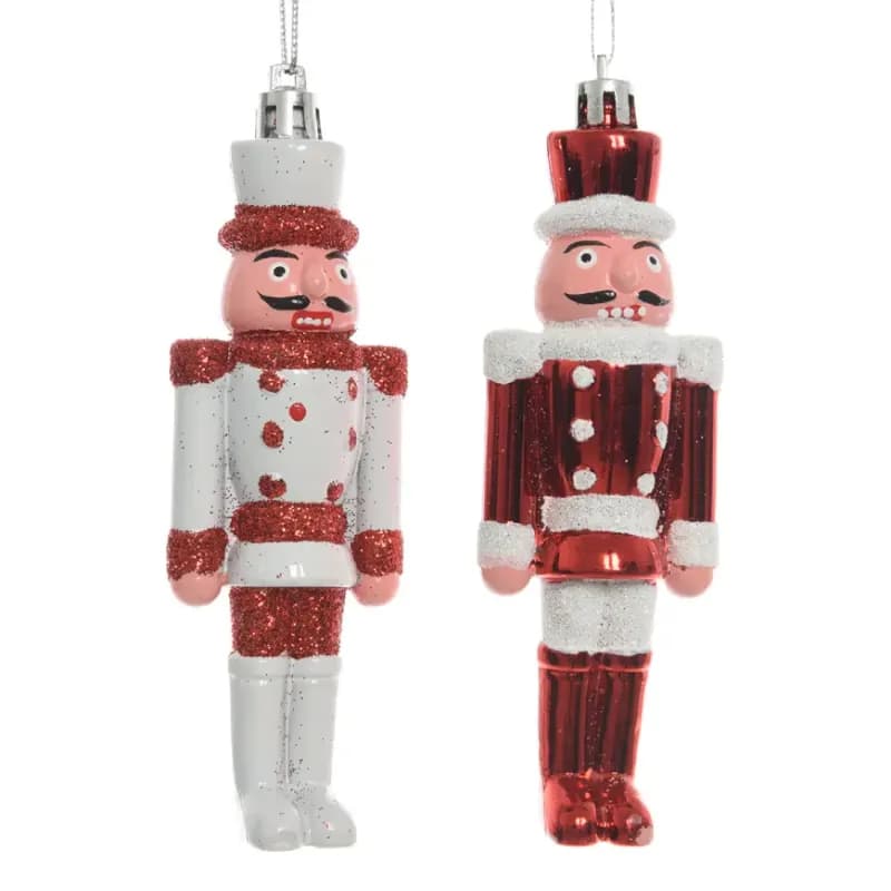 Plastová ozdoba 4 cm biela/červená 27503 1