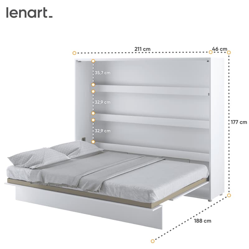 Dig-net nábytok Sklápacia posteľ Lenart BED CONCEPT BC-14 biela | 160 x 200 cm 5