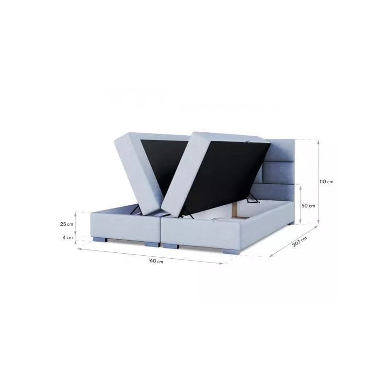 FDM Manželská posteľ PORTLAND Boxspring | Mouse 160 x 200 cm 6