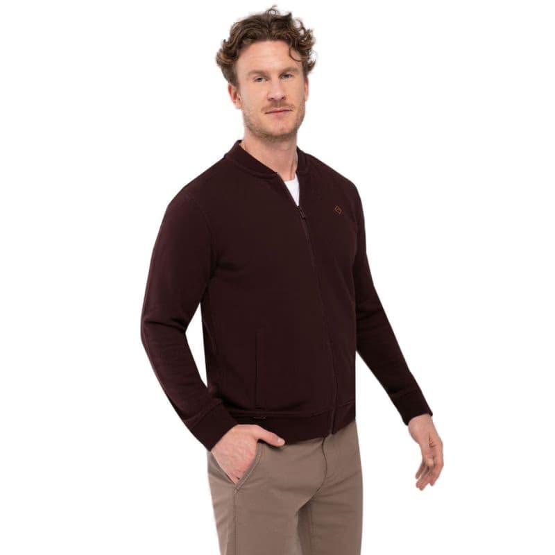 Pánska mikina so zipsom VOLCANO B-COLLEGE-403-BURGUNDY 3