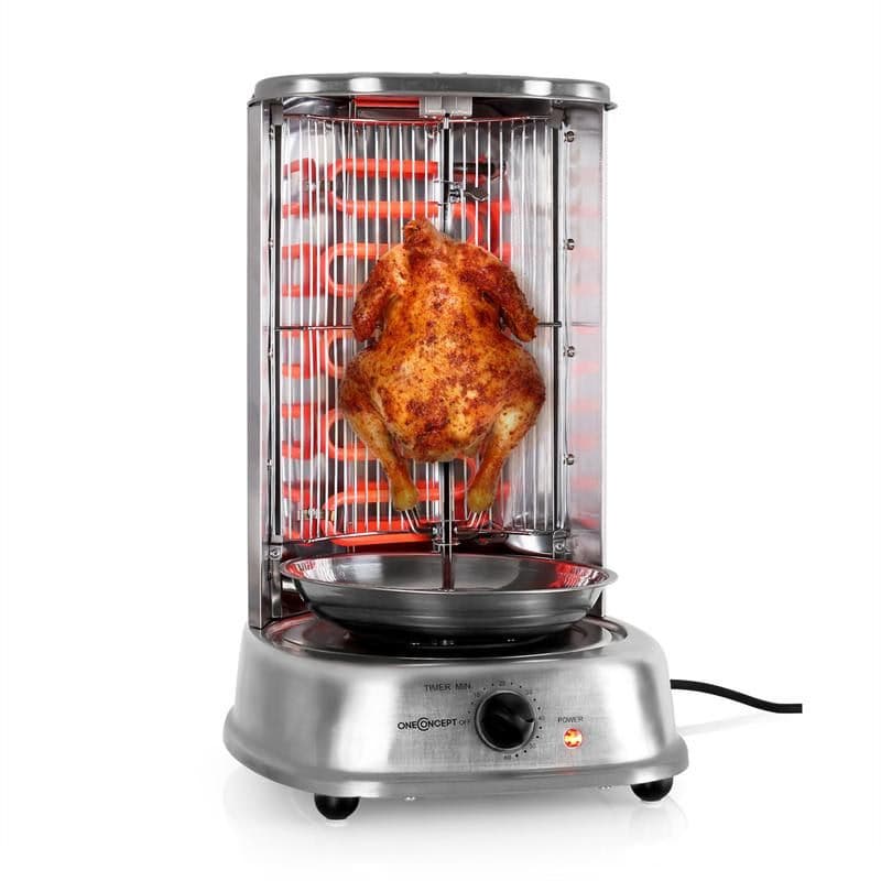 OneConcept Kebap Master, vertikálny gril, 1800 W, strieborný 1