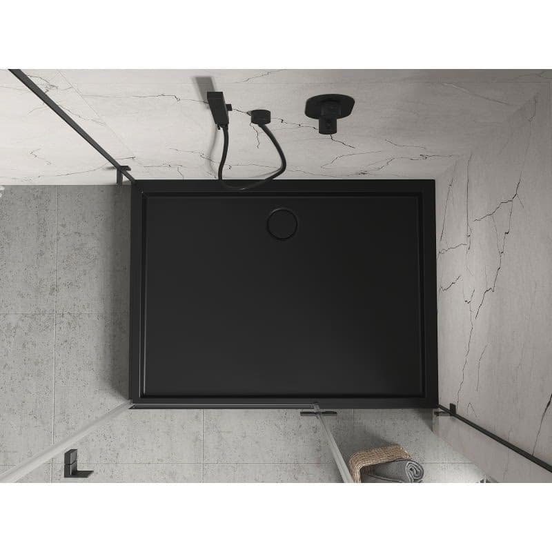 MEXEN - Flow+ sprchová vanička obdĺžniková 80 x 90, čierna mat 46R708090H 3