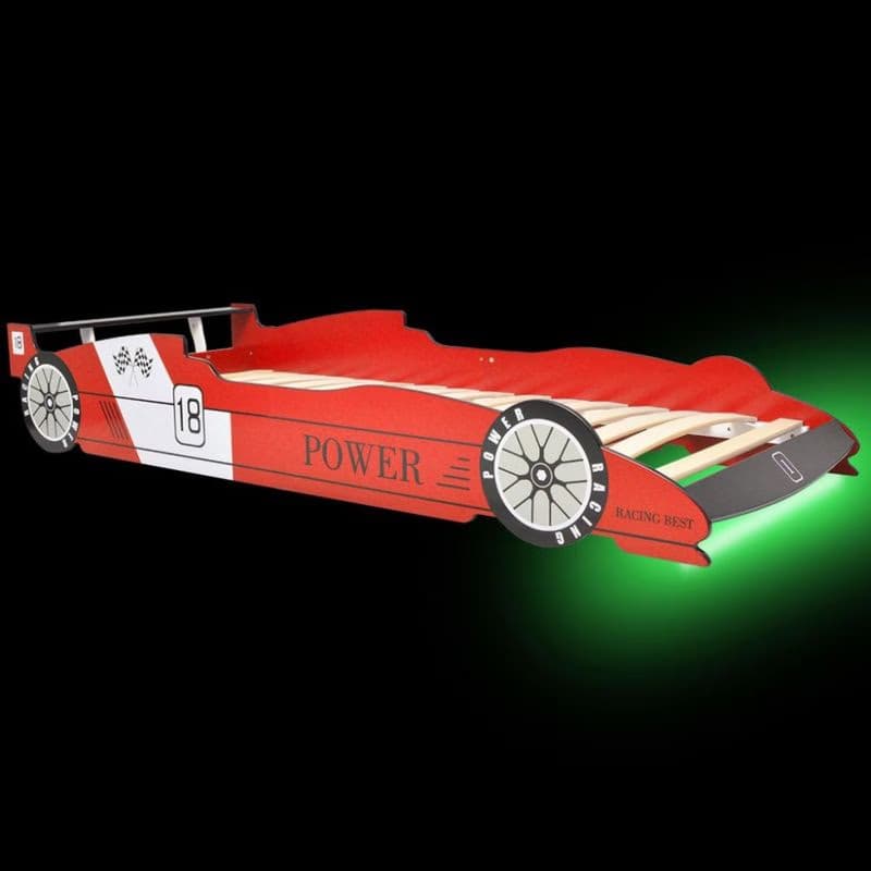 Detská posteľ závodné auto s LED svetlom Dekorhome 4
