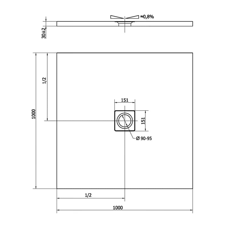 POLYSAN - FLEXIA sprchová vanička z liateho mramoru s možnosťou úpravy rozmeru 100x100cm 71552 2